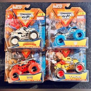 Monster Jam Marvel Character Cars Series 3 - Full Set of 4 Monster Trucks